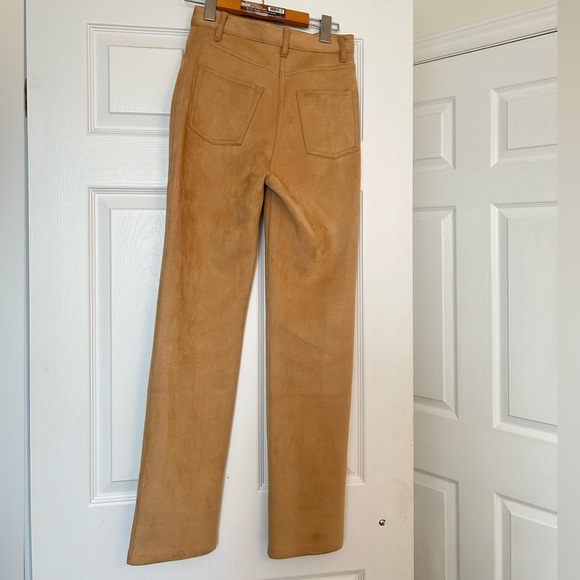 SUEDE ARITZIA MELINA PANTS - CAMEL - Picture 2 of 2